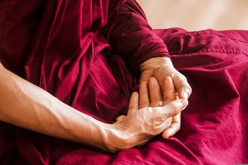 Monk meditating
